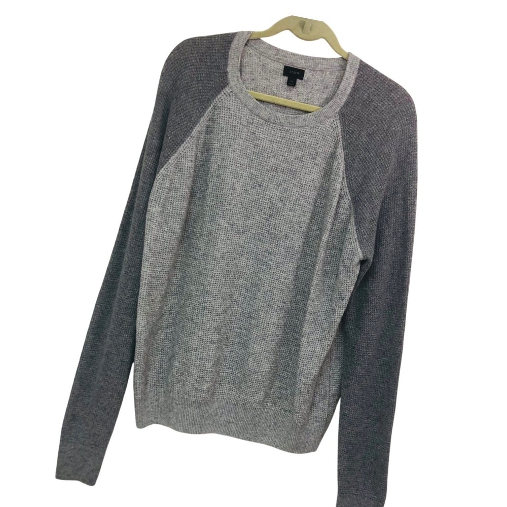 J.Crew Waffle Knit Raglan Sweater Cashmere Wool Preppy Academic Gorpcore Mens XL